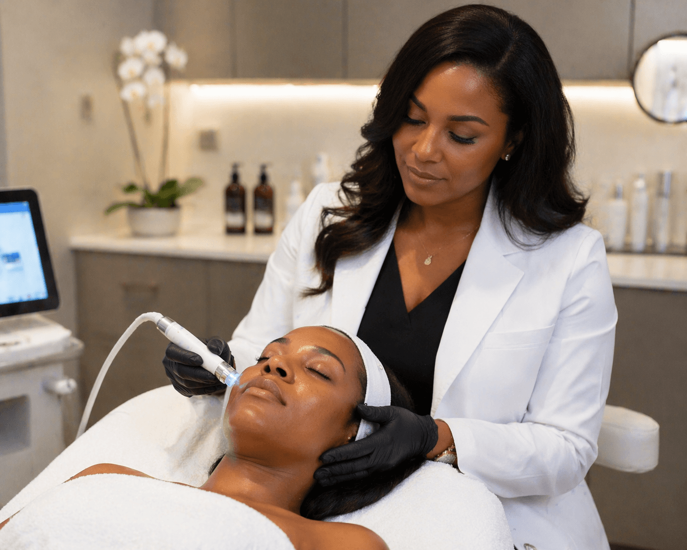 Detroit attorney reviewing case files at a polished conference table in a professional law office with city views
