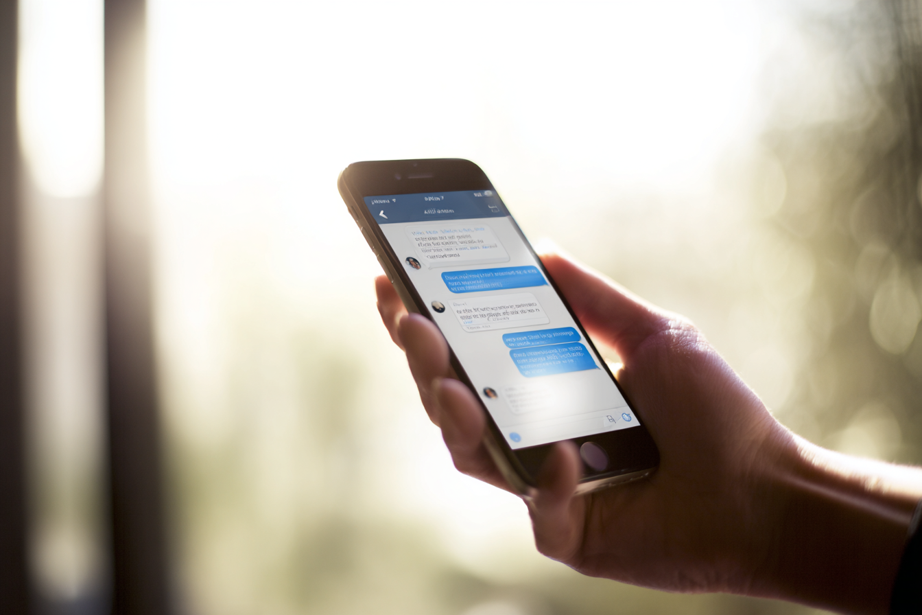 Customer using mobile phone for after-hours business inquiry