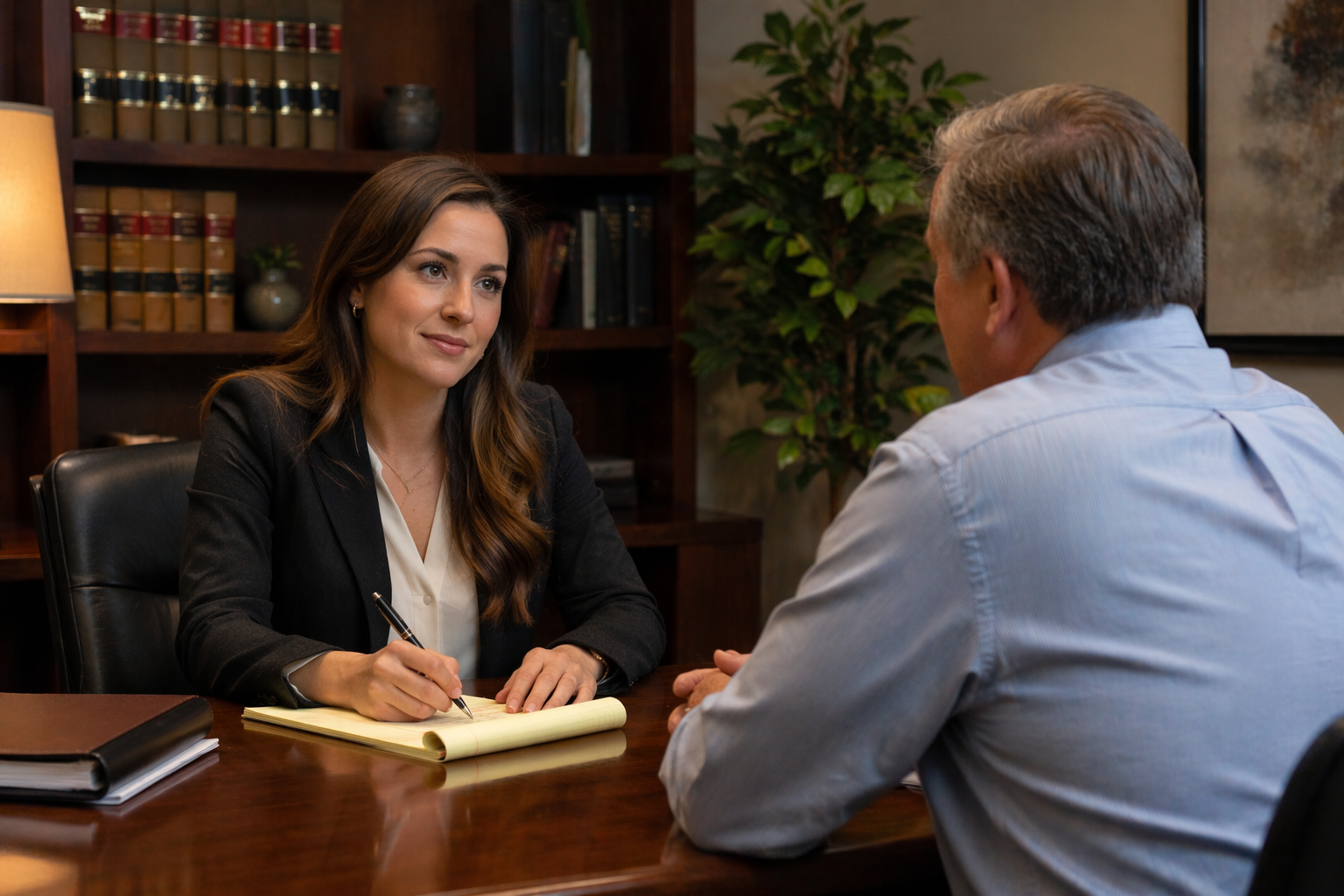 Elegant med spa reception area in Detroit with soft lighting and modern aesthetic