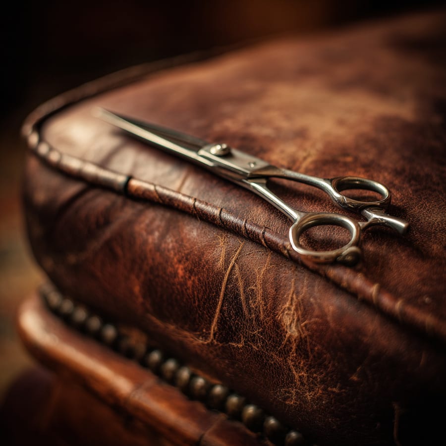 Barber tools laid out at Detroit Cuts — straight razor and clippers